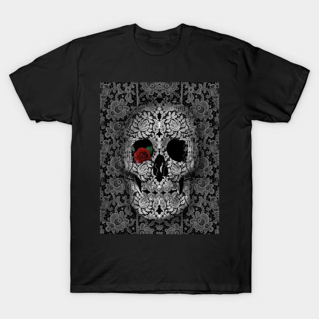 skull lace T-Shirt by BekimART